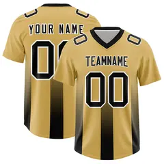 Khaki Black Vertical Stripe Gradient Team Football Jersey 1