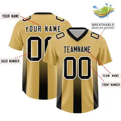 Khaki Black Vertical Stripe Gradient Team Football Jersey 2