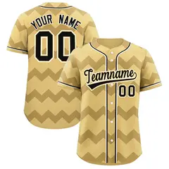 Khaki Black-White Ripple Design Authentic Baseball Jersey