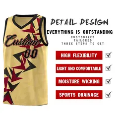 Khaki Boomerang Pattern Basketball Jersey 2