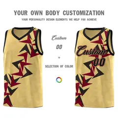 Khaki Boomerang Pattern Basketball Jersey 3