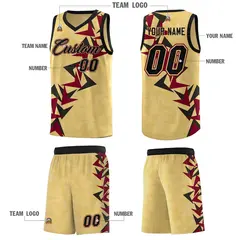 Khaki Boomerang Pattern Basketball Jersey 5