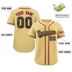 Khaki Camo Font Authentic Baseball Jersey 2