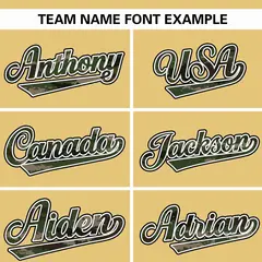 Khaki Camo Font Authentic Baseball Jersey 3