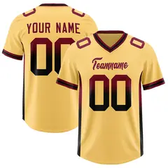Khaki Cardinal and Black Gradient Sides Football Jersey 1