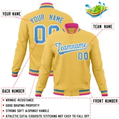 Khaki Classic Varsity Full-Snap Letterman Baseball Jacket 4