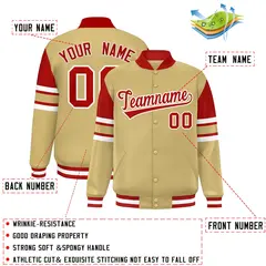 Khaki Color Block Varsity Letterman Jacket 2