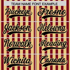 Khaki Crimson American Flag Graffiti Baseball Jersey 3