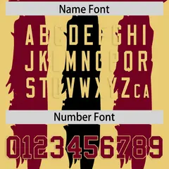 Khaki Crimson and Black Graffiti Flag Football Jersey 4