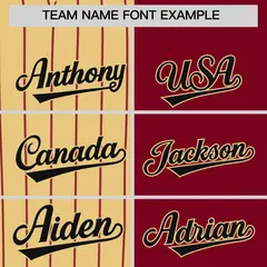 Khaki Crimson and Black Pinstripe Raglan Baseball Jersey 3