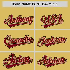Khaki Crimson and Black Raglan Sleeves Baseball Jersey 3