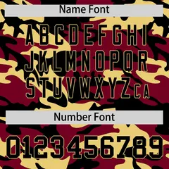 Khaki Crimson Black Camo Gradient Fashion Baseball Jersey 4