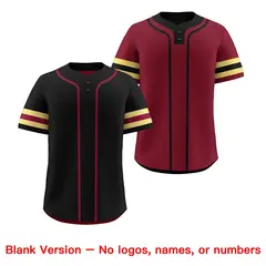 Khaki Crimson Black Reversible Two-Button Baseball Jersey 9