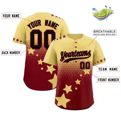 Khaki Crimson Black Rising Stars Gradient Baseball Jersey 2