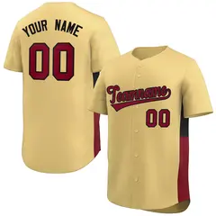 Khaki Crimson-Black Side Two-Tone Authentic Baseball Jersey