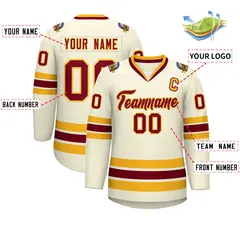 Khaki Crimson-Gold Classic Hockey Jersey 2
