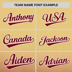 Khaki Crimson Gradient Sparkle-Effect Baseball Jersey 3