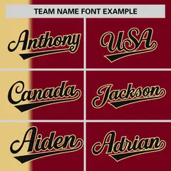 Khaki Crimson Gradient Stripe Two-Button Softball Jersey 3
