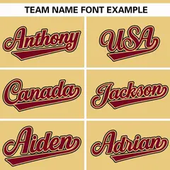 Khaki Crimson Gradient Thick Stripe Raglan Baseball Jersey 3