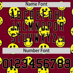 Khaki Crimson Graffiti Gradient Smile Baseball Jersey 4