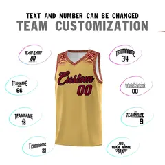 Khaki Crimson Indians Print Basketball Uniform Jersey 4