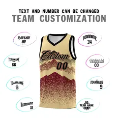 Khaki Crimson Mountain Fade Gradient Basketball Jersey 4
