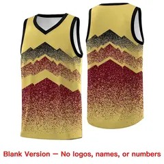 Khaki Crimson Mountain Fade Gradient Basketball Jersey 6