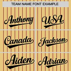 Khaki Crimson Pinstripe Two-Tone Authentic Baseball Jersey 3