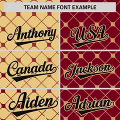 Khaki Crimson Plaid Split Authentic Baseball Jersey 3