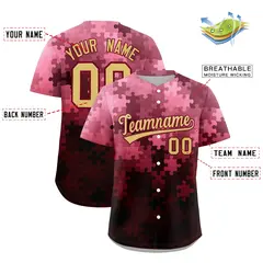 Khaki Crimson Puzzle Elements Baseball Jersey 2