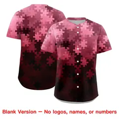 Khaki Crimson Puzzle Elements Baseball Jersey 7