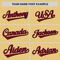 Khaki Crimson Raglan Sleeves Authentic Baseball Jersey 3