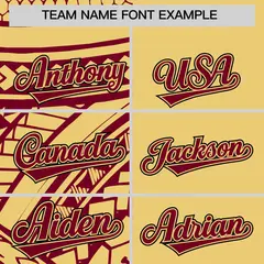 Khaki Crimson Split Tribal Pattern Fashion Baseball Jersey 3