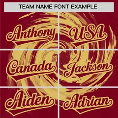 Khaki Crimson Swirl Graffiti Baseball Jersey 3
