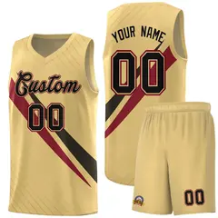 Khaki Diagonal Pinstripe Color Block Basketball Jersey 1