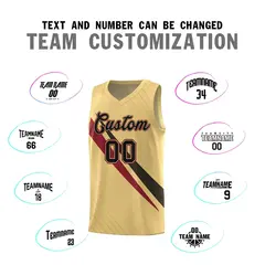 Khaki Diagonal Pinstripe Color Block Basketball Jersey 4