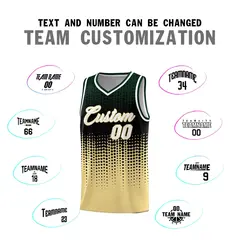 Khaki Gradient Dots Pattern Team Basketball Jersey 4