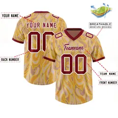 Khaki Graffiti Pattern Authentic Football Jersey 2