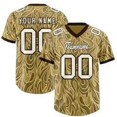 Khaki Graffiti Pattern Authentic Football Jersey 1