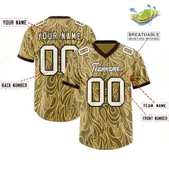 Khaki Graffiti Pattern Authentic Football Jersey 2
