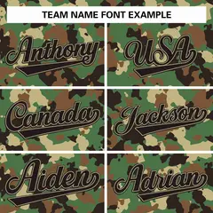 Khaki Green-Brown Camo Sleeveless Authentic Baseball Jersey 4