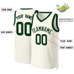 Khaki Green Classic Basketball Jersey 2