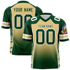 Khaki Green Gradient Side Pattern Authentic Football Jersey 1