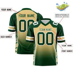 Khaki Green Gradient Side Pattern Authentic Football Jersey 2