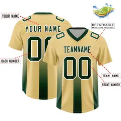 Khaki Green Gradient Vertical Stripe Fashion Football Jersey 2