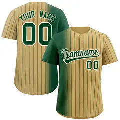 Khaki Green Pinstripe Gradient Baseball Jersey 1