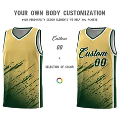 Khaki Green Splash Basketball Uniforms for School 3