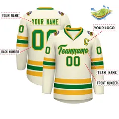Khaki Kelly Green-Gold Classic Hockey Jersey 2