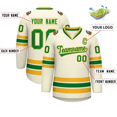 Khaki Kelly Green-Gold Classic Hockey Jersey 2