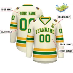 Khaki Kelly Green-Gold Classic Hockey Jersey 2